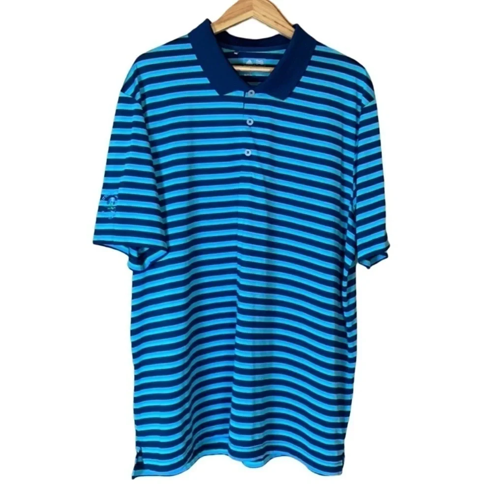 Adidas Climacool striped golf polo shirt Size 2XL